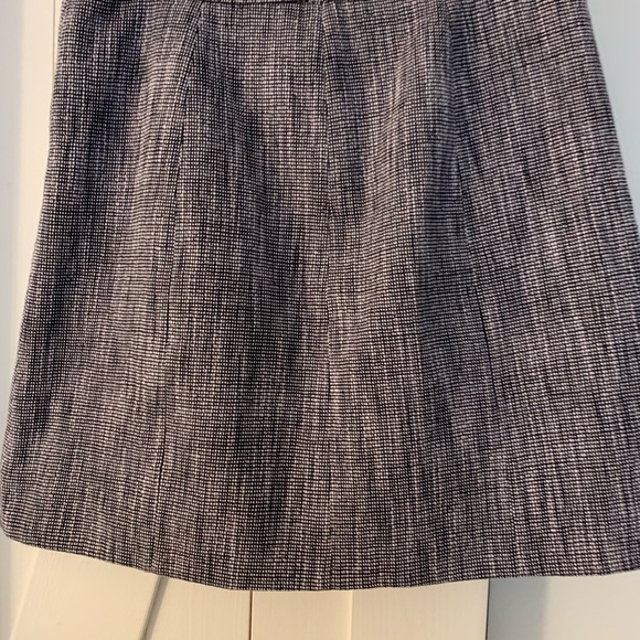 J. Crew Navy/WhiteTweed/Cotton A-Line Box Pleated Skirt (10) - Picture 3 of 7